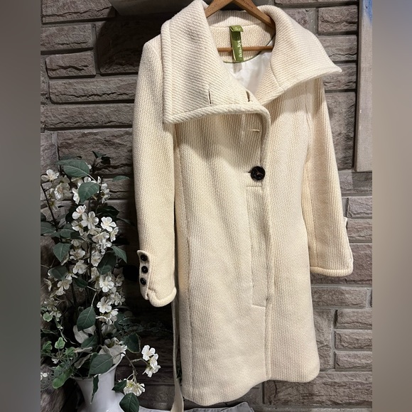 Soia and Kyo white/cream coat with belt and cowl neck. Size M. - Picture 1 of 4